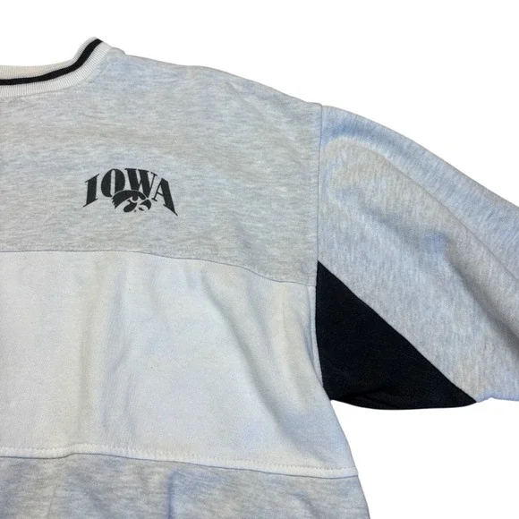Vintage Enzo Iowa Hawkeyes crewneck Sweatshirt Gray Colorblock Pullover Size XL